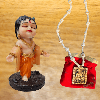 Bal Krishna with Hanuman Ji Tulsi Kanthi Mala