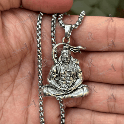 Hanuman Ji Silver Locket and Tulsi Kanthi Mala Combo