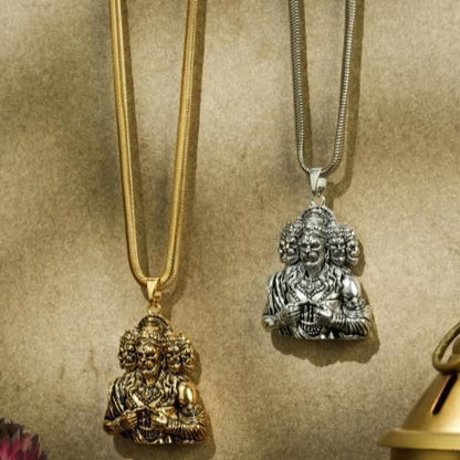 Panchamukhi Hanuman Pendant With Snake Chain
