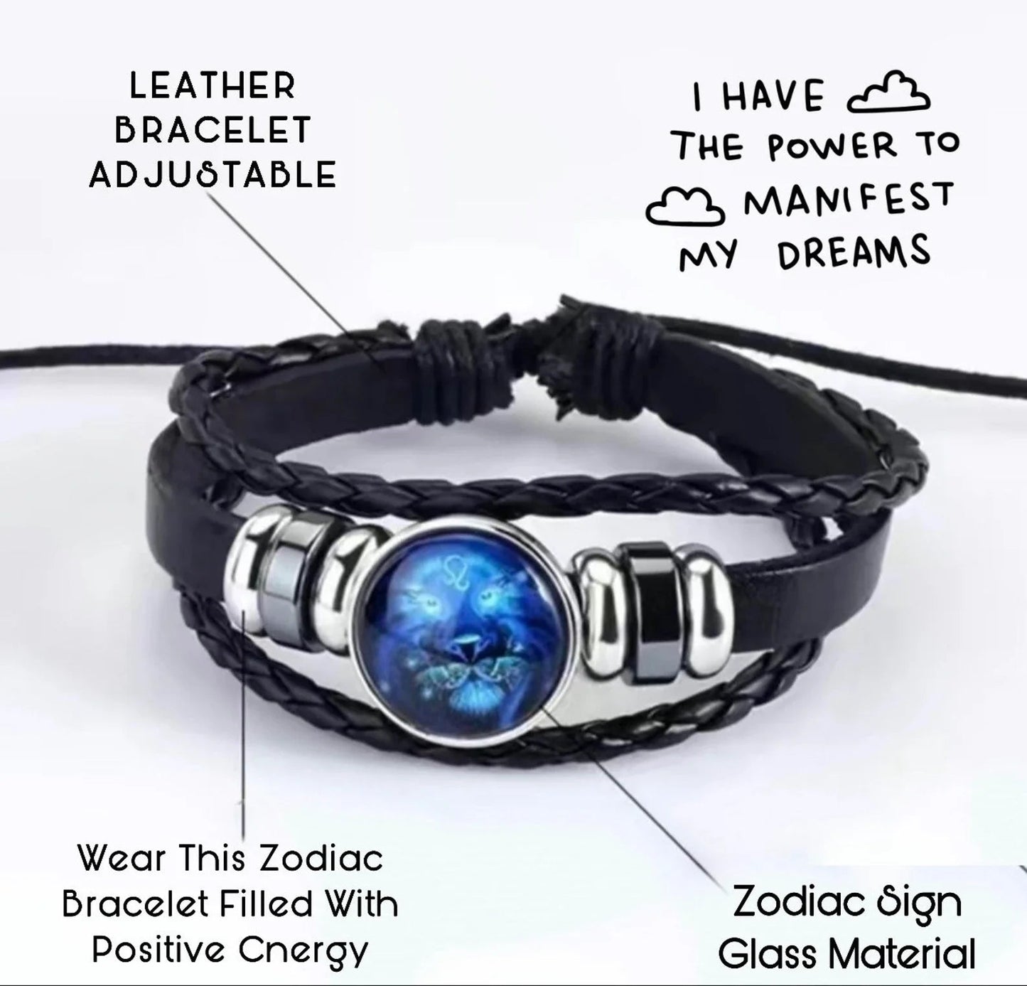 🌟 Zodiac Sign Manifestation Bracelet (Energized and Adjustable)