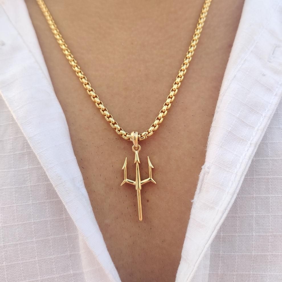 Trishul Pendant Chain (Gold Plated)