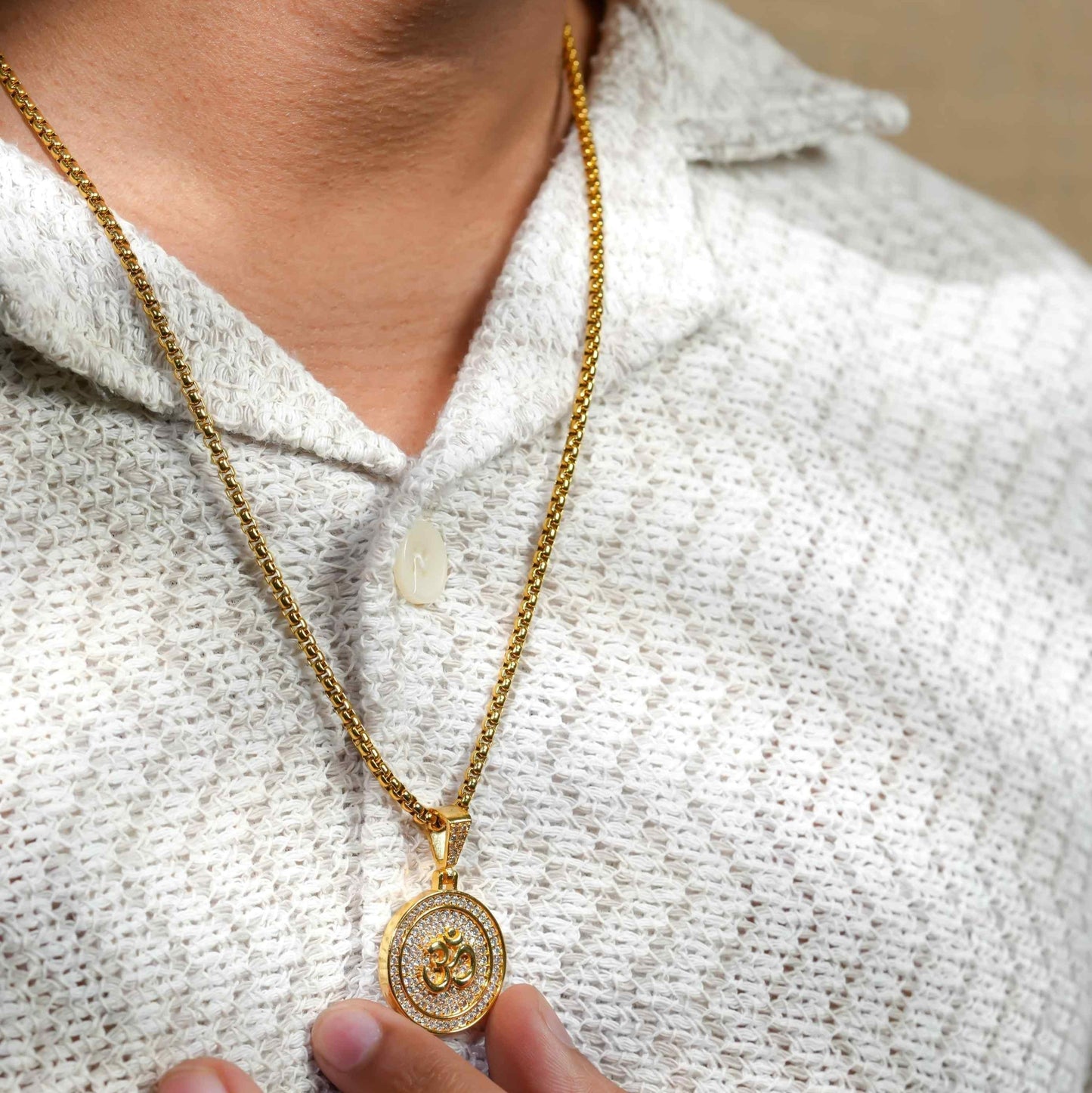 Om Symbol Pendant With Chain