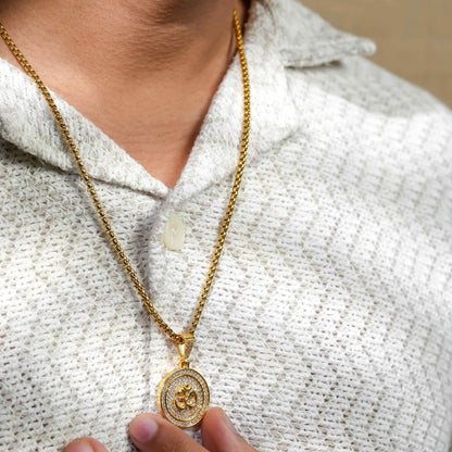 Om Symbol Pendant With Chain