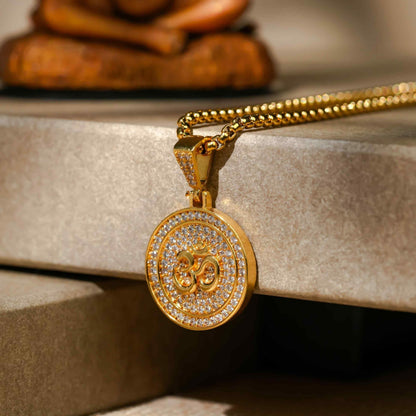 Om Symbol Pendant With Chain