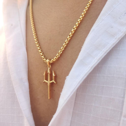 Trishul Pendant Chain (Gold Plated)
