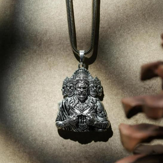 Panchamukhi Hanuman Pendant With Snake Chain