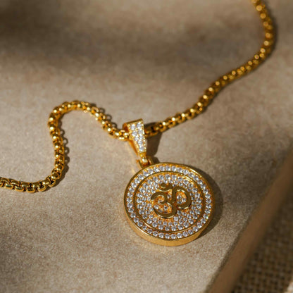Om Symbol Pendant With Chain