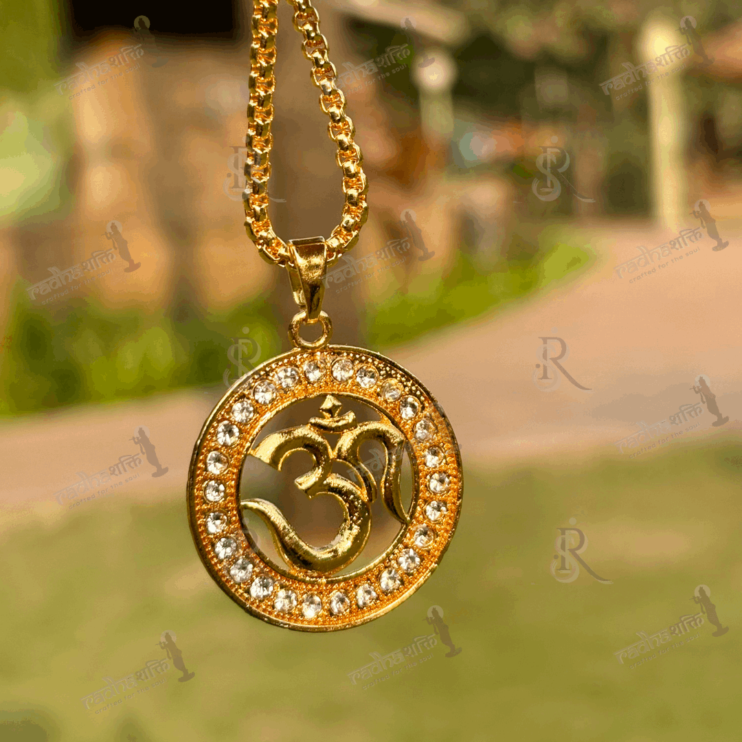 Gold Plated Om Pendant (with chain)