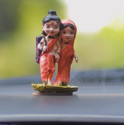 Ram Ji & Sita Ji Idol with Hanuman Ji Tulsi Kanthi Mala