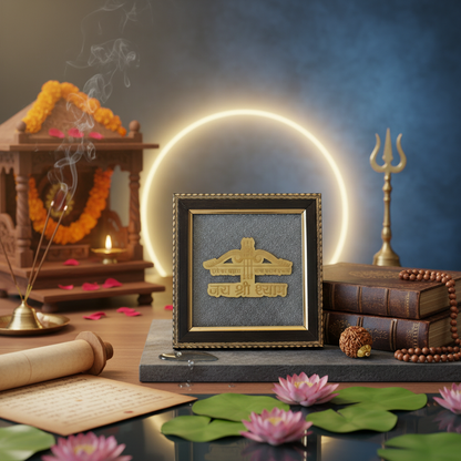 Khatu Shyam Baba Raw Pyrite Frame